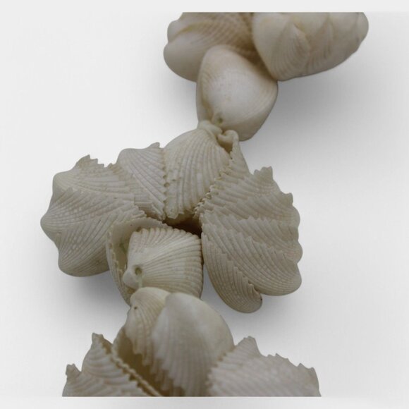Handmade Seashell Lei Necklace With Natural White Shells In A Floral Beach Desig - Picture 7 of 7